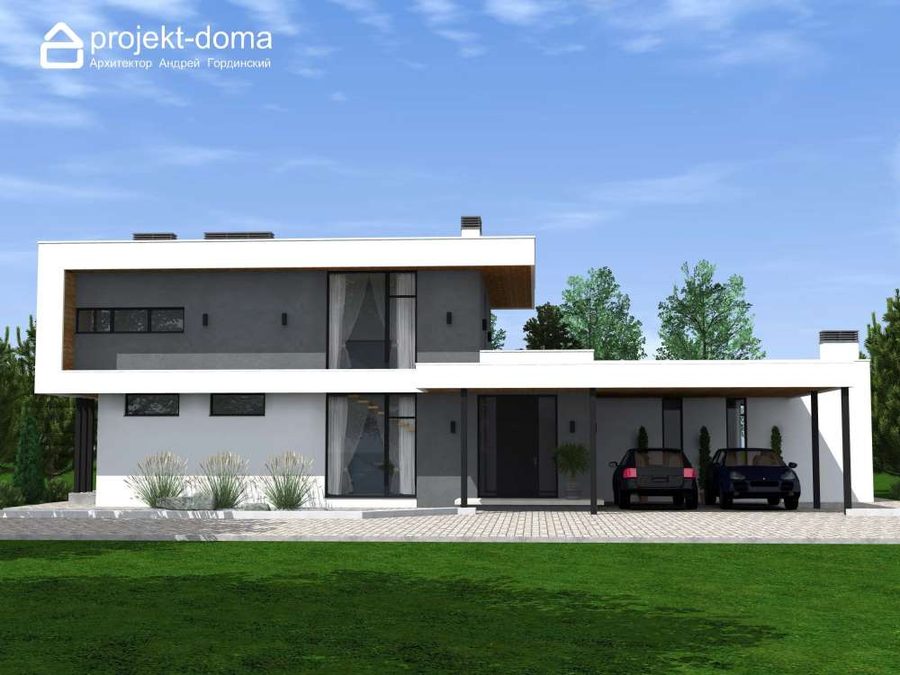 Проект К-431 — дом в стиле хай-тек, 431.32 м²
